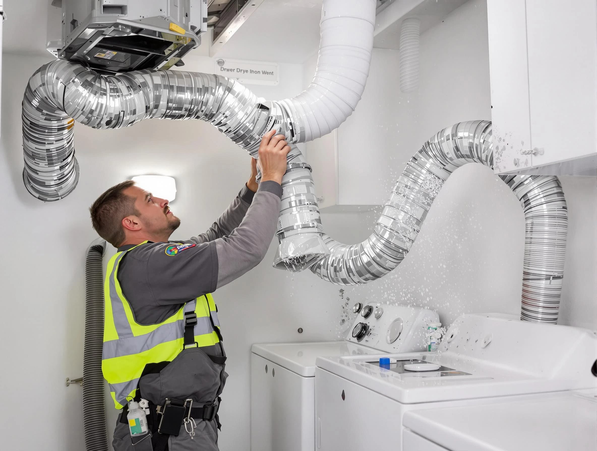 Phoenix Dryer Vent Cleaning technician performing detailed dryer exhaust vent cleaning at a home in Phoenix