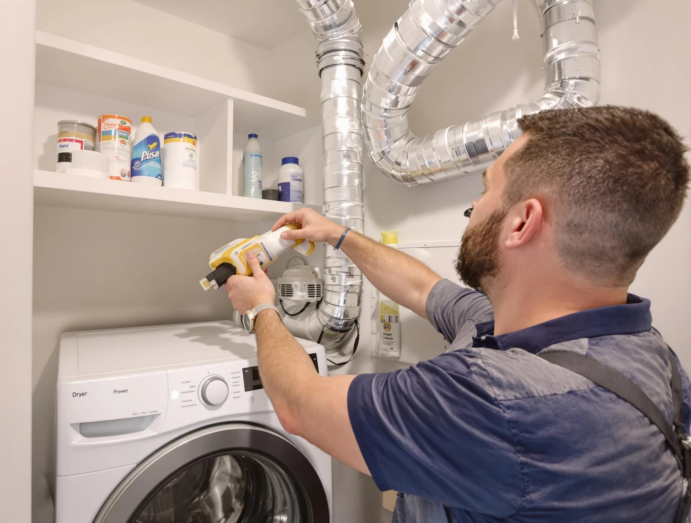 Phoenix Dryer Vent Cleaning technician performing dryer vent cleaning at a home in Phoenix
