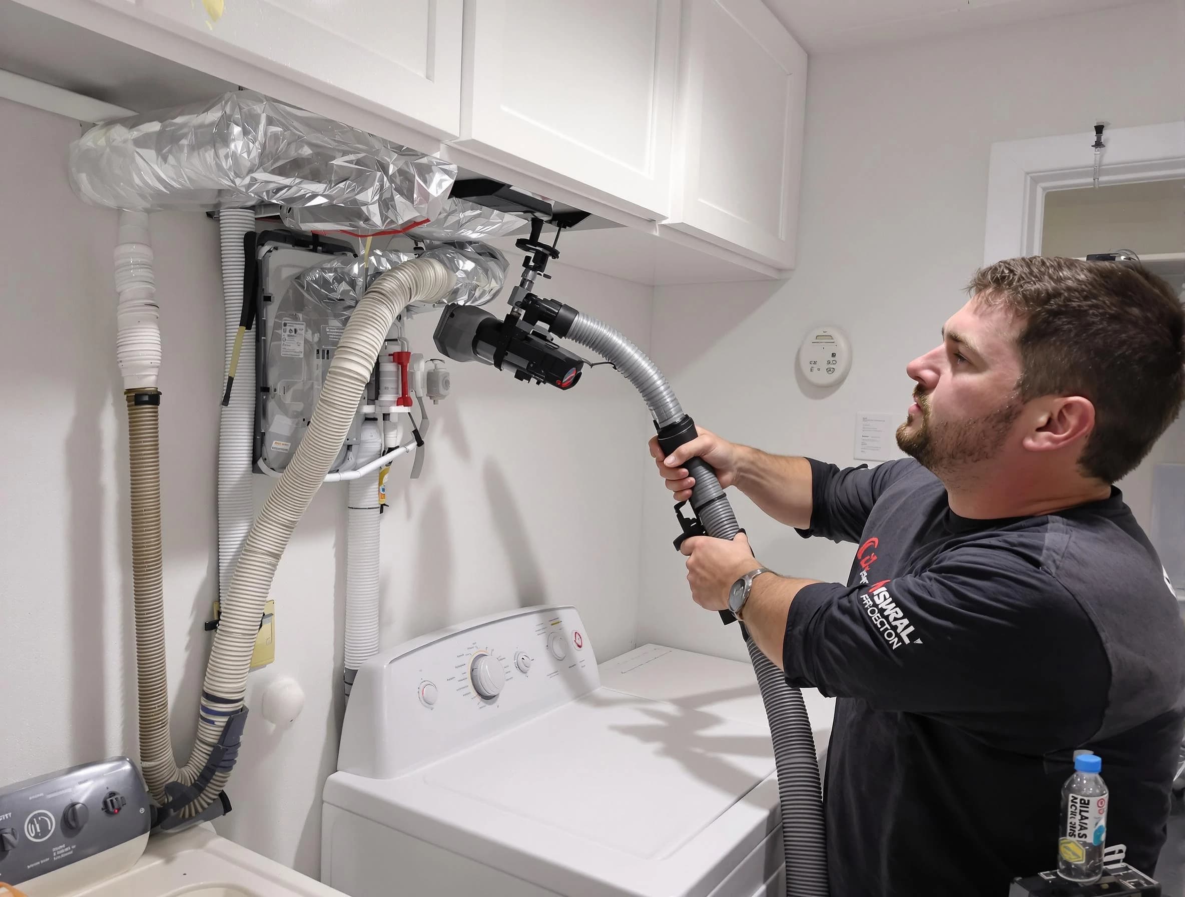 Phoenix Dryer Vent Cleaning certified technician performing safety-focused gas dryer vent cleaning in Phoenix