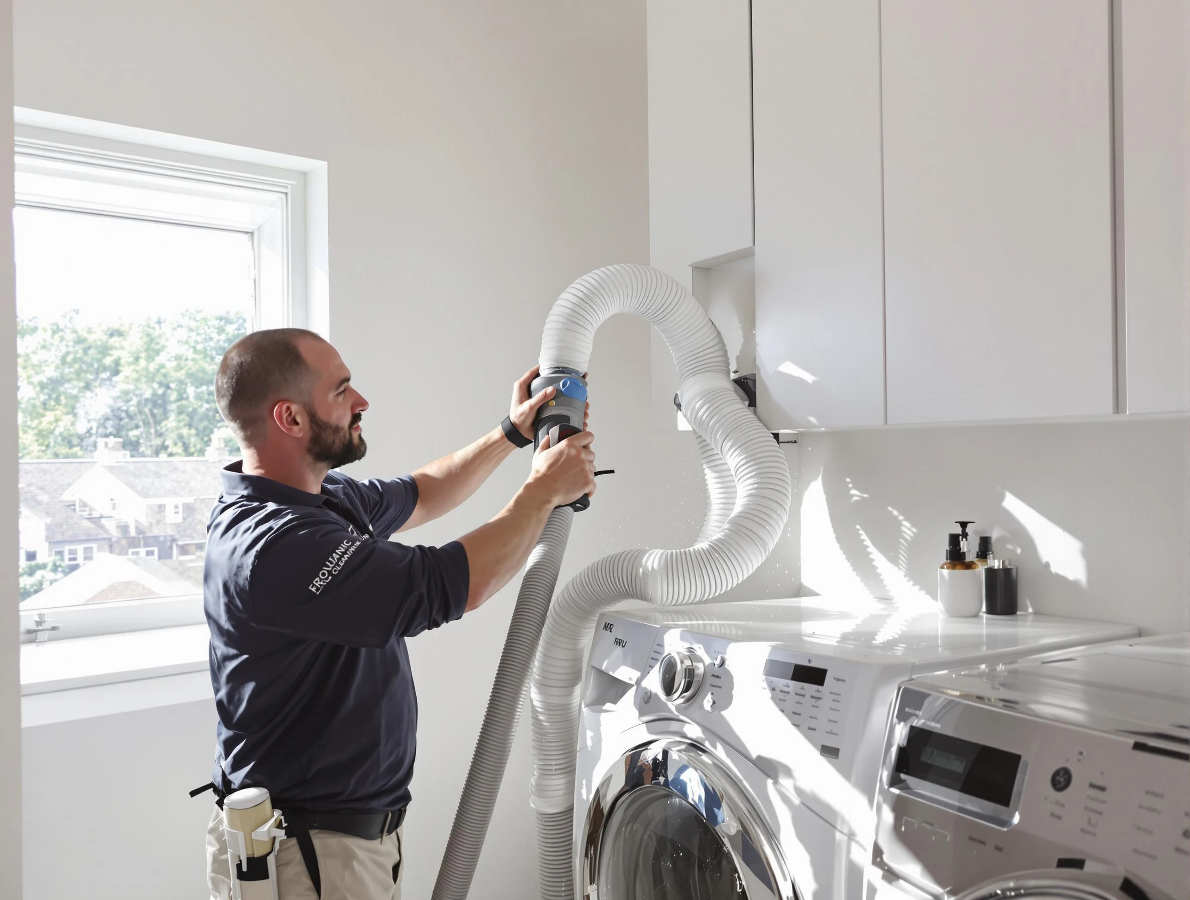 Certified Phoenix Dryer Vent Cleaning technician performing dryer vent cleaning in Phoenix