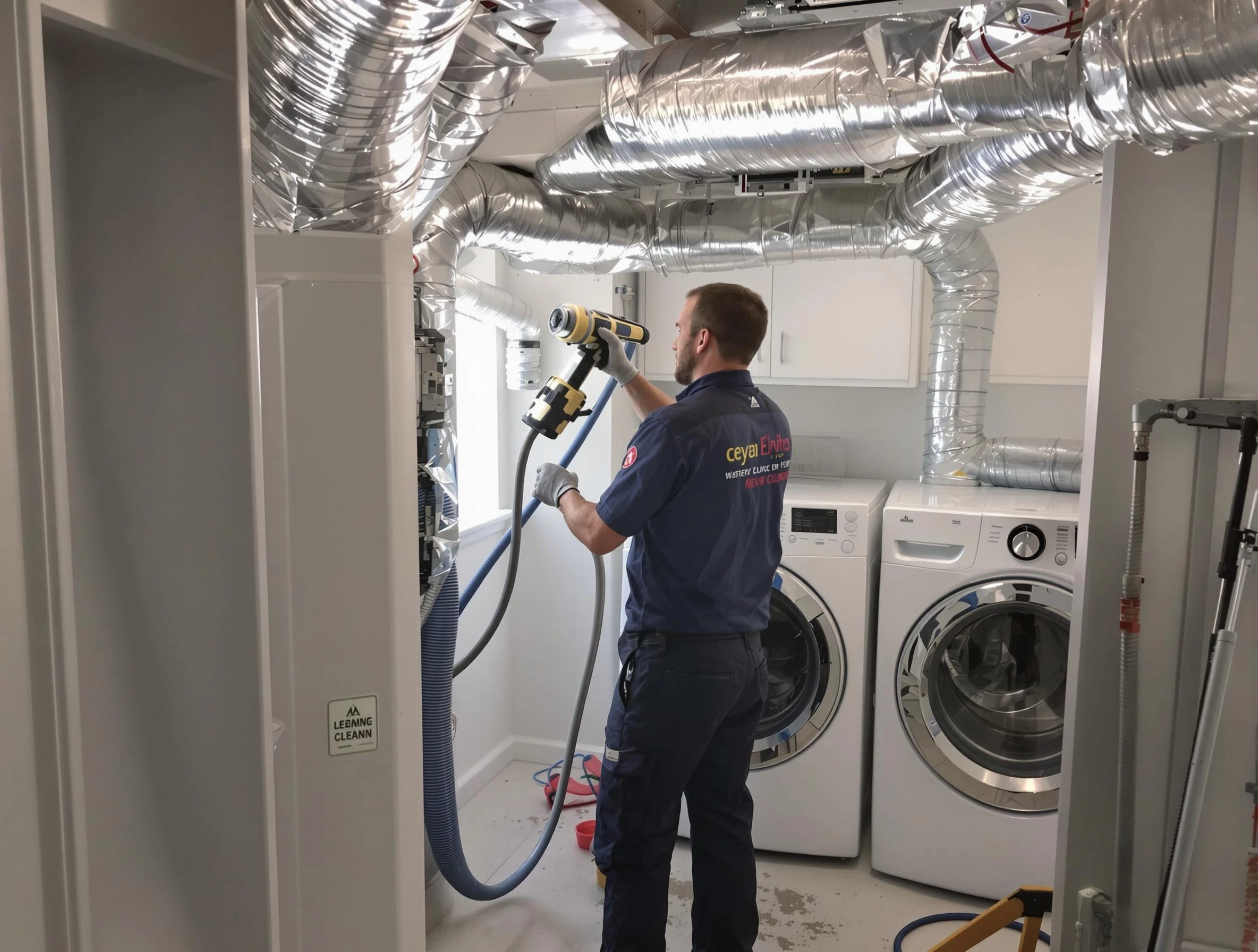 Phoenix Dryer Vent Cleaning specialist using advanced equipment for thorough duct cleaning in Phoenix