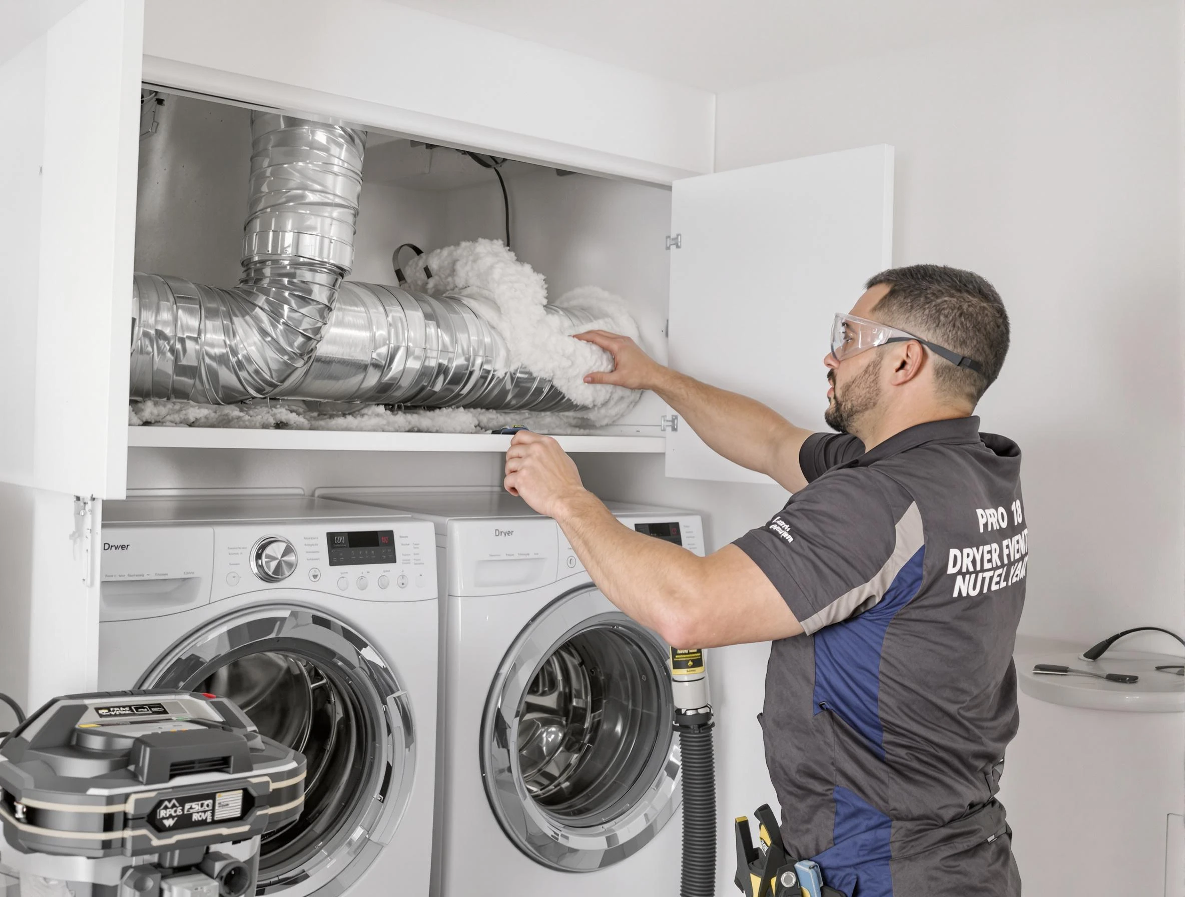 Phoenix Dryer Vent Cleaning certified technician performing specialized gas dryer vent cleaning in Phoenix